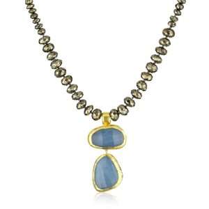   Nava Zahavi Pyrite, Aquamarine with High Karat Gold Eden Necklace
