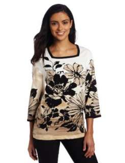  Alfred Dunner Womens Graphic Floral T shirt: Clothing