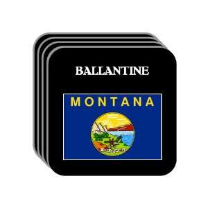  US State Flag   BALLANTINE, Montana (MT) Set of 4 Mini 