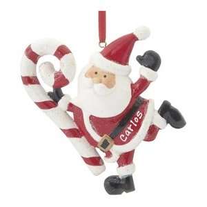  Personalized Santa Candy Cane Christmas Ornament: Home 