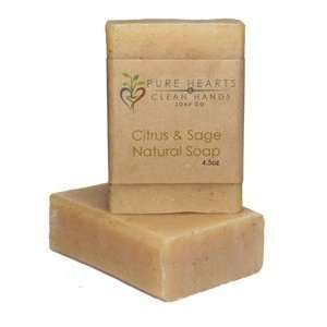  Citrus & Sage Natural Handmade Soap Bar   4.5 oz Health 