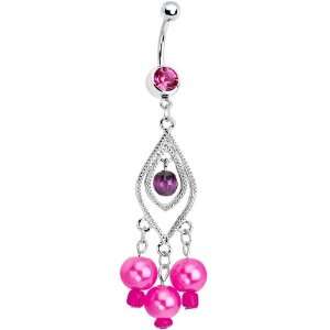  Pink Gem Anastasia Chandelier Belly Ring Jewelry