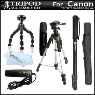 Tripod Bundle Kit For Canon EOS Rebel T3i, T2i T3 DSLR  