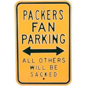   : Green Bay Packers Gold Steel Sacked Parking Sign: Sports & Outdoors