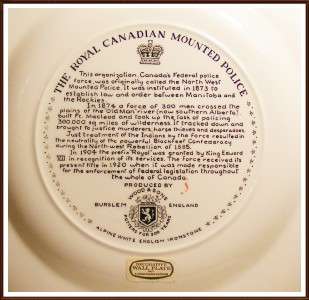 ROYAL CANADIAN MOUNTED HORSE POLICE COLLECTOR PLATE  