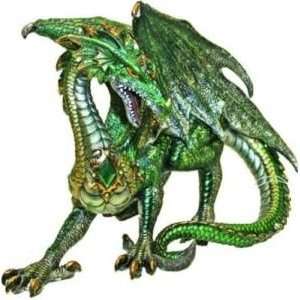 Green Fantasy Dragon With Jewel Statue Figurine 11 (Makes a Great 