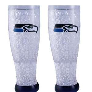  Seattle Seahawks 2 Pack 16 oz Crystal Pilsner Glasses 