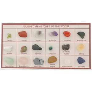 Polished Gemstones of the World Rock Collection Set 18 Samples Plastic 