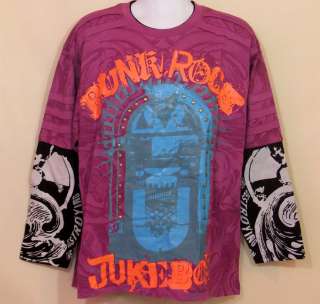 Mens Kaalu Shirt PUNK ROCK JUKEBOX Toxic Sound Studs XL  