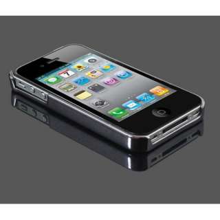 iPhone GSM CDMA 4 4G 4S Black Silver Carbon Fiber Chrome Hard Case 