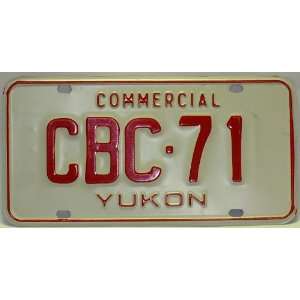  Yukon Canada Commercial License Plate Red numbers on 