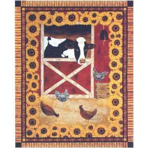  60 Wide Fleece Throw Country Cow Fabric By The Panel 