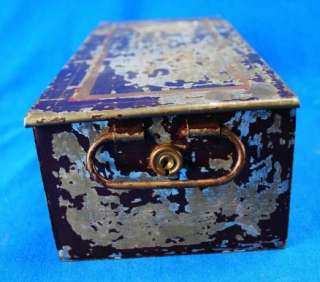   Old Vtg Bank Vault Safety Deposit Box 1900s Cash Strongbox  