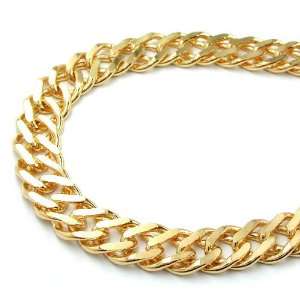  NECKLACE, DOUBLE ROMBO CHAIN, GOLD PLATED, 50CM, NEW DE 