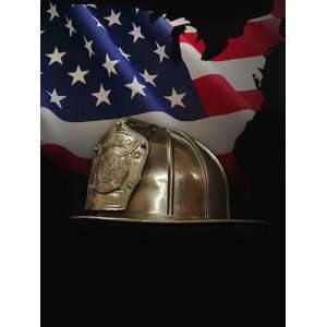  Military Urn Firefighter Helmet Bronze Sculpture Urn 