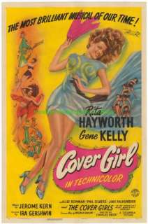 COVER GIRL MOVIE POSTER 1944 RITA HAYWORTH PAPERBACKED  