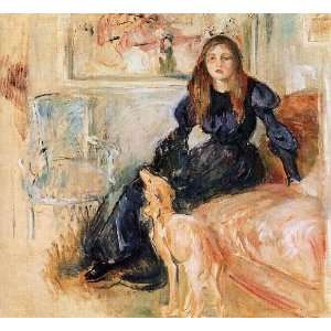   Manet and Her Greyhound Laertes, by Morisot Berthe