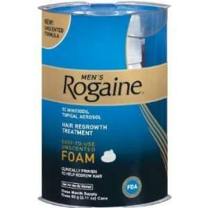  Rogaine Mens Hair Regrowth Treatment, Unscented Foam, 3 