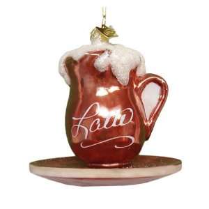 Noble Gems Mouth Blown Glass Coffee Break Latte Christmas Ornament 3.5 