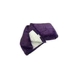  Purple Quilted Borrego   Sherpa Fur Blanket Queen Size 