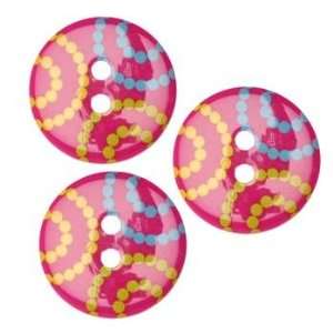  Fashion Button 3/4 Confetti Dots Pink By The Package 