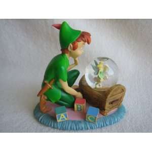  Disney Peter Pan Figurine with Tinker Bell in Snow Globe 
