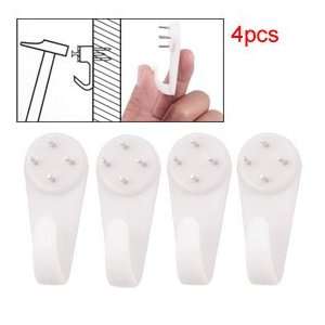  4 Pcs White Wall Mounted Picture Frame Hook Hanger
