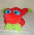 1998 Retired TY Plush Pillow Pal Red and Green Frog RIBBIT