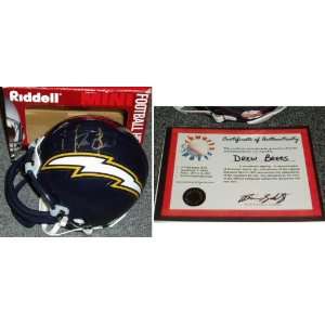  Drew Brees Signed Chargers Riddell Mini Helmet Sports 