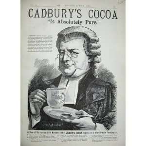   1889 Advertisement CadburyS Cocoa Man Judge Chocolate