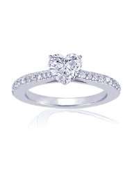 60 Ct Heart Shaped Diamond Engagement Ring 14K SI1 EGL