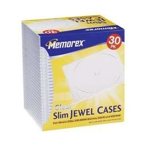  Memorex 3202 1931CP2 30PK CLEAR SLIM CD JEWEL CASES 