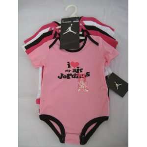 Nike Jordan Infant New Born Baby Girl Lap Shoulder Bodysuit 5 PCS with 