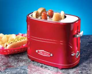 Nostalgia Electrics HDT 600RETRORED Retro Series Pop Up Hot Dog 