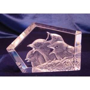  Intaglio Engraved Hungry Chicks Sculpture