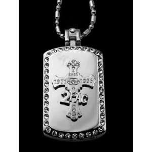  Iced Tupac 2 Pac Dog Tag Cross Cigarette Lighter Pendant 