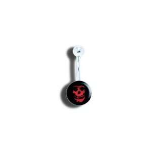 Body jewelry, 316L sugical steel with Holographic Logo, Belly Button 