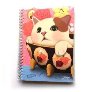 Jetoy Choo Choo Cat Kitty Rose Twin Spiral Notebook with Illustraions 