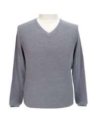 Helmut Lang HL UR 803 CS Grey Silk/Cashmere Mens V Neck Sweater