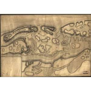  1777 Map of defenses of NY Island from Fort Washington 