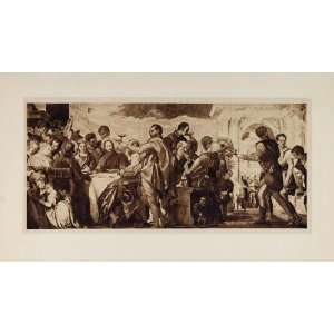  1901 Paul Veronese Marriage at Cana Feast Lithograph 