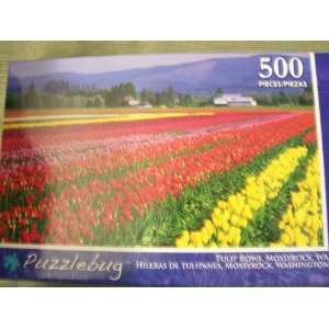   500 Piece Puzzle ~ Tulip Rows, Mossyrock, WA Greenbrier Toys & Games