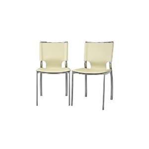  Montclare Ivory Leather Modern Dining Chair (Set of 2 