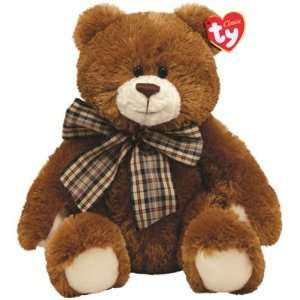  TY Classic Hobble Brown Country Bear with Plaid Ribbon 