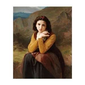 William Adolphe Bouguereau   Reflective Beauty. Mignon Pensive Giclee 