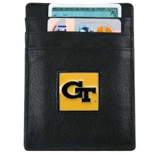   Jackets Black Leather Card Holder & Money Clip: Sports & Outdoors