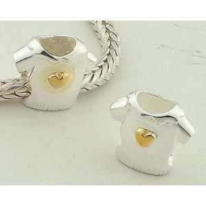 925 Sterling Silver with 18k Gold European Style Vermeil Valentines 