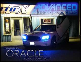 Dodge Charger headlights Blue TRIPLE HALO Angel Eye Kit  