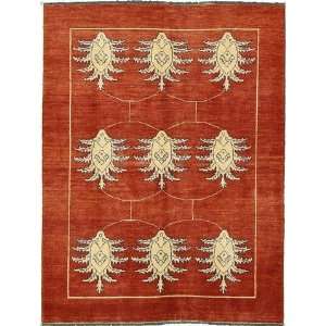  10 x 65 Rust Red Hand Knotted Wool Ziegler Rug: Furniture & Decor