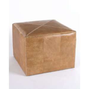  Jamie Young Large Buff Leather Ottoman